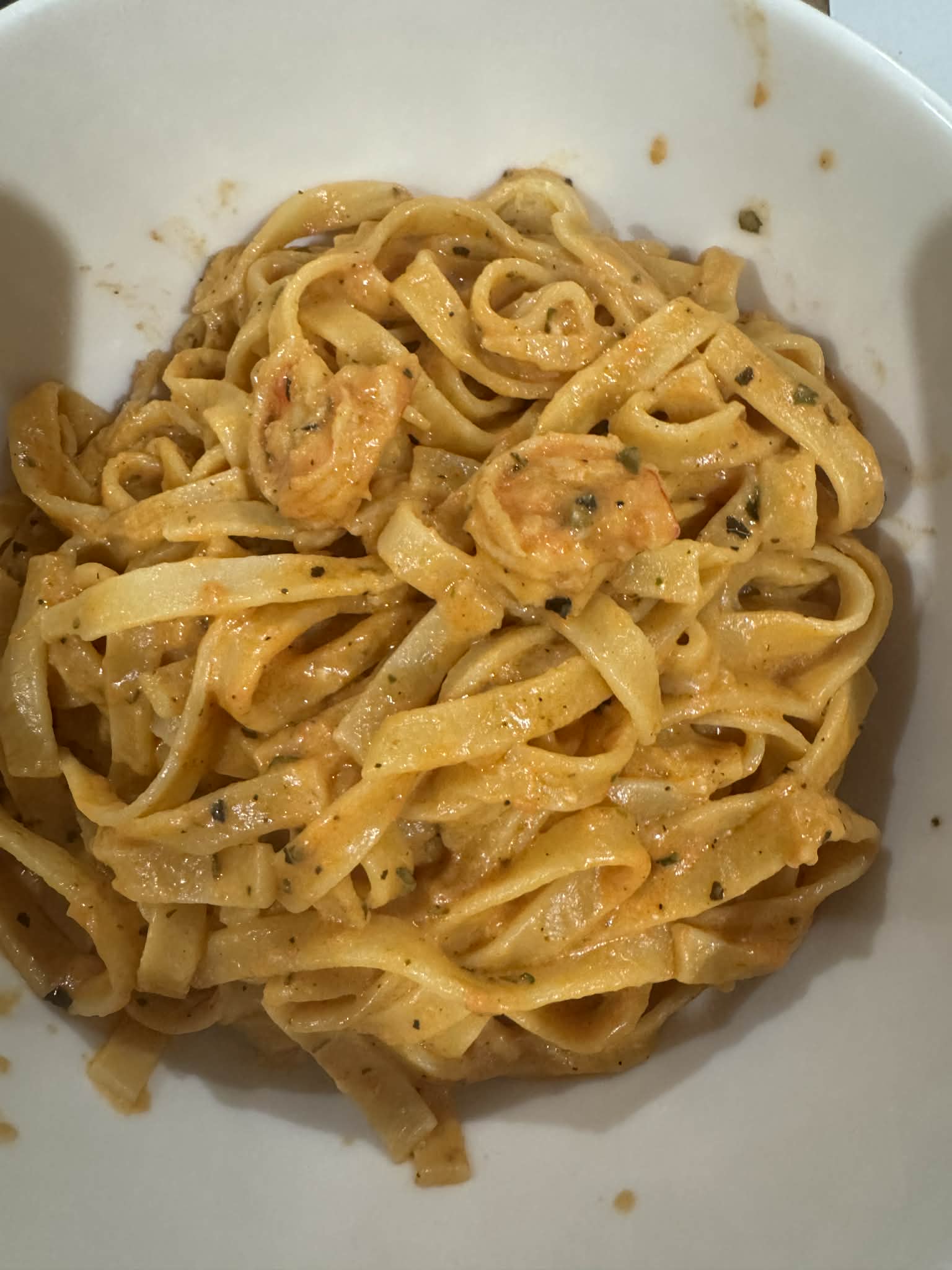 Makaron tagliatelle z krewetkami